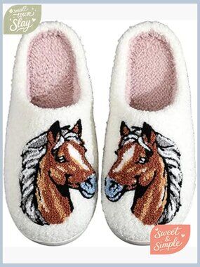 Memory Foam Plush Slippers Non-Slip House Shoes Unisex Retro Design